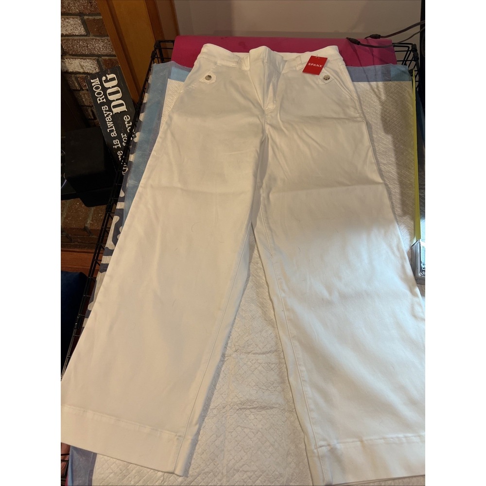 SPANX Flare Jeans Women's White Size Large Petite NWT High Rise Stretch Bootcut